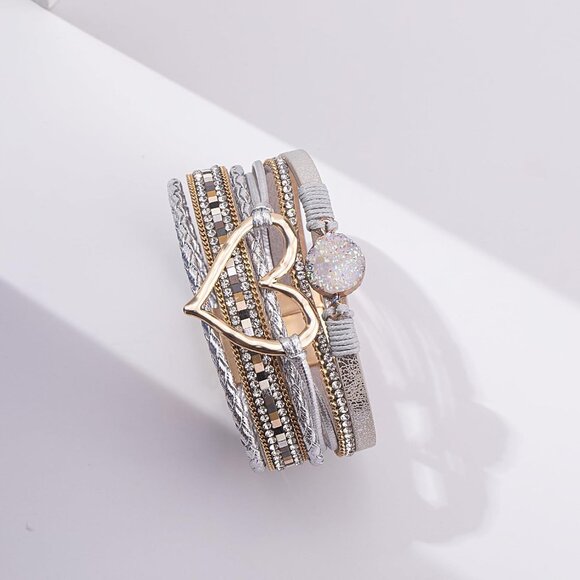 Multi-Color Leather Cuff Bangles with Magnetic Clasp - Stylish Women’s Jewelry - Picture 7 of 9